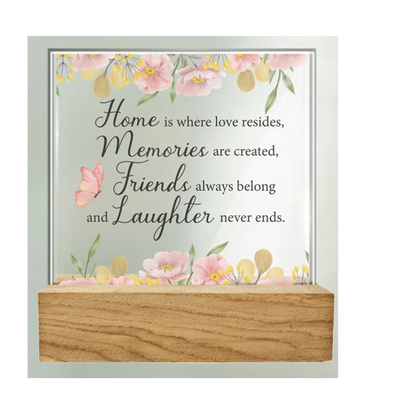 Glass Plaque/Wood Base/Home Memories (32424) mulveys.ie nationwide shipping