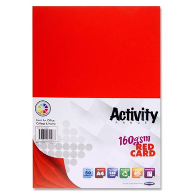 A4 Red Card 160gsm 50 Sheets mulveys.ie nationwide shipping