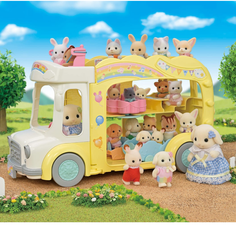 Sylvanian Families Rainbow Fun Nursery Bus Set mulveys.ie nationwide shipping
