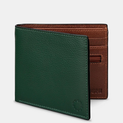 RACING GREEN AND BROWN LEATHER WALLET mulveys.ie nationwide shipping