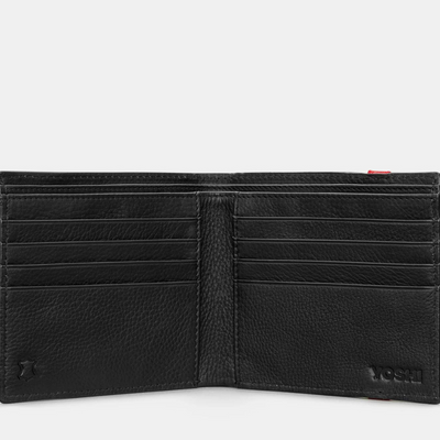 TWO FOLD EAST WEST BLACK LEATHER WALLET WITH ELASTIC mulveys.ie nationwide shipping