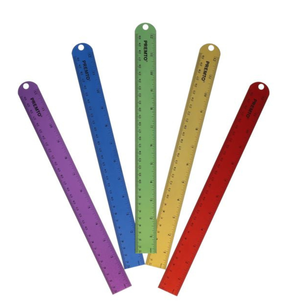 30Cm Deadlength Aluminium Ruler - 5 Asst – Mulveys.ie