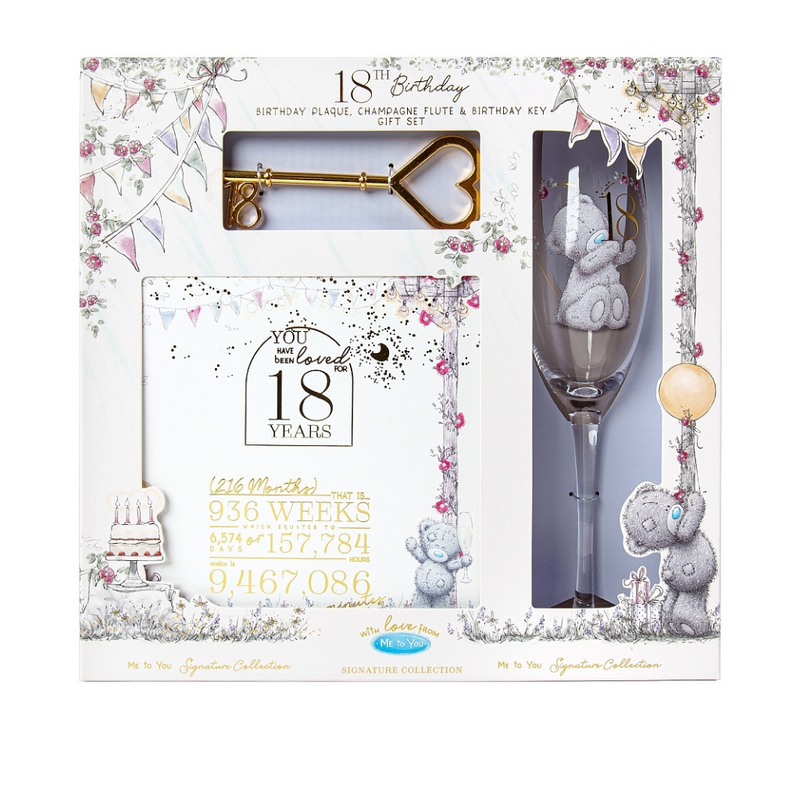 Me To You 18th Birthday Gift Set with Glass Plaque and Key mulveys.ie nationwide shipping