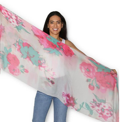ARTISTS LABEL SCARF - FANTASY FLOWERS mulveys.ie nationwide shipping