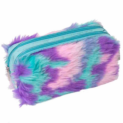 DOUBLE PASTEL FURRY PENCIL CASE mulveys.ie nationwide shipping