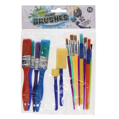 World of Colour Pkt.15 Colourful Paint Brushes & Sponges Set mulveys.ie nationwide shipping