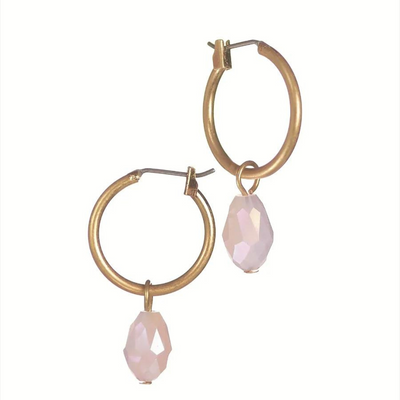 Hot Tomato Hoop W/Teardrop Crystal - Gold/Candy Earrings mulveys.ie nationwide shiping