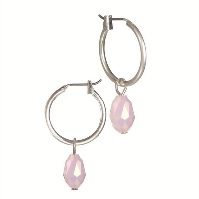 Hot Tomato Hoop W/Teardrop Crystal - Silver/Candy Earrings mulveys.ie nationwide shipping
