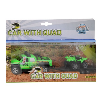 Kids Globe Off-Road Vehicle with Trailer and Quad Light and Sound mulveys.ie nationwide shipping