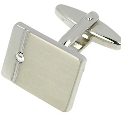 TIPPERARY CRYSTAL Silver Horizontal Line Single Crystal Cufflink mulveys.ie nationwide shipping