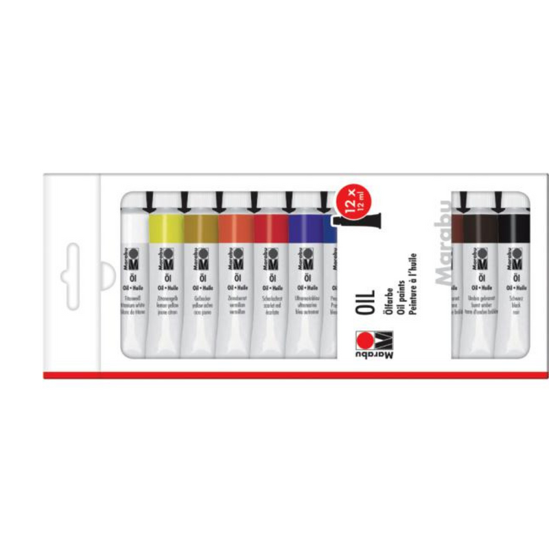 Oil paint, 12 ml, set of 12 Marabu mulveys.ie nationwide shipping