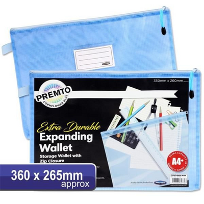 Premier A4+ Extra Durable Mesh Wallet Cornflower Blue mulveys.ie nationwide shipping