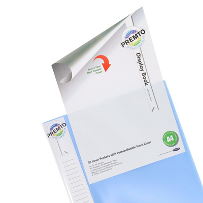 Premto - A4 40 Pocket Display Book - Pastel - Cornflower Blue MULVEYS.IE NATIONWIDE SHIPPING
