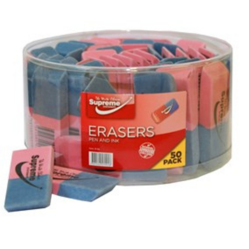 Pink and Blue Erasers