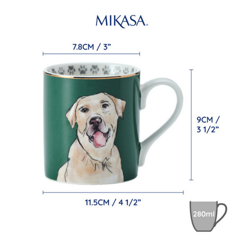 Mikasa Labrador Straight-Sided Porcelain Mug, 280ml mulveys.ie nationwide shipping