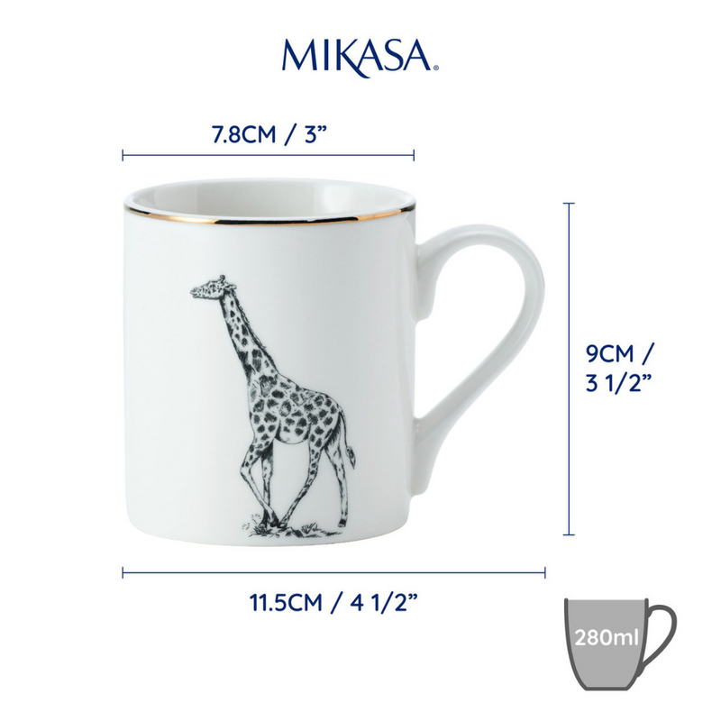 Mikasa Giraffe Straight-Sided Porcelain Mug, 280ml mulveys.ie nationwide shipping