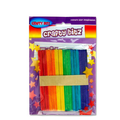 Crafty Bitz Pkt.42 Lollipop Sticks - Coloured mulveys.ie nationwide shipping