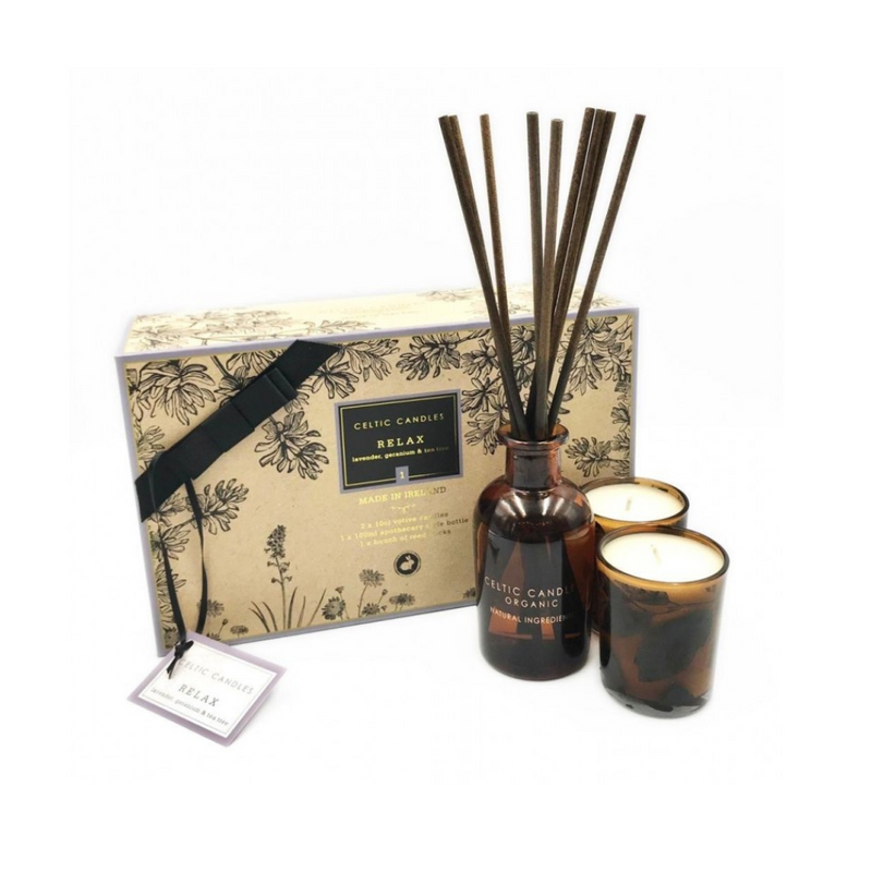 Celtic Candles Relax Mini Gift Set mulveys.ie nationwide shipping
