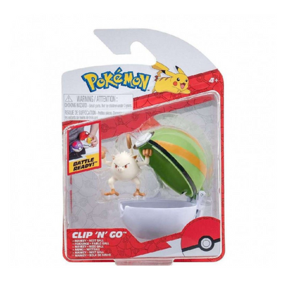 Pokemon Figure Clip 'N' Go Mankey & Nest Ball Wave