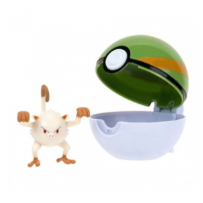 Pokemon Figure Clip 'N' Go Mankey & Nest Ball Wave