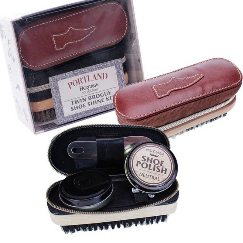 Brandwell Twin Broue Shoe Shine Kit