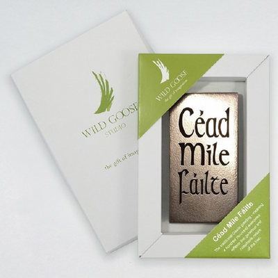 Cead Mile Failte Bronze Hanging Plaque by Wild Goose mulveys.ie nationwide shipping