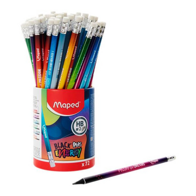 Maped Black'peps Woodfree Hb Pencil W/eraser - Energy