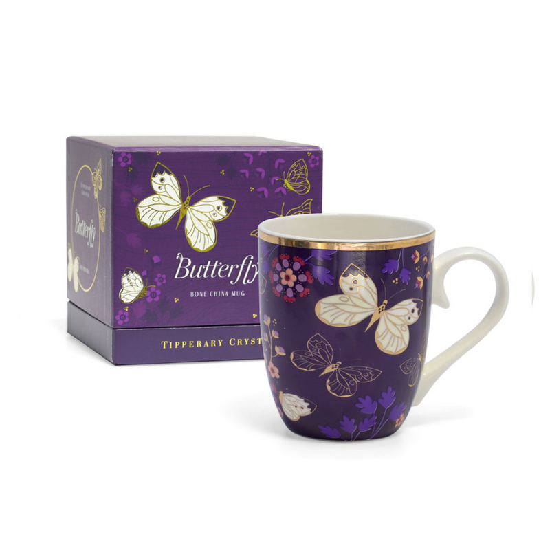 Single Butterfly Mug - The Cabbage White by Tipperary Crystal  muloveys.ie nationwide shipping