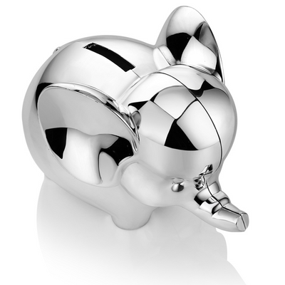 Newbridge Rhodium Plate Elephant Money Bank mulveys.ie nationwide shipping