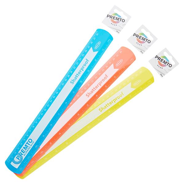 Premto Neon 30cm Shatterproof Ruler  www.mulveys.ie  Nationwide Shipping
