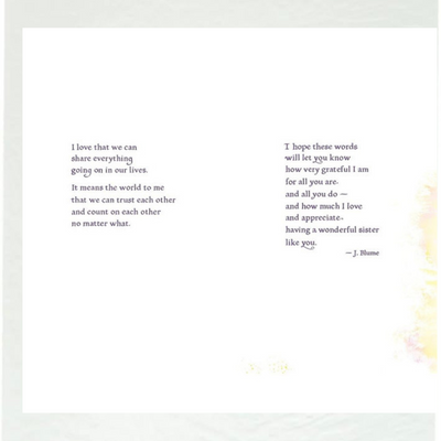 We Understand Sisters.. Sentimental Verses Keepsake Greeting Card