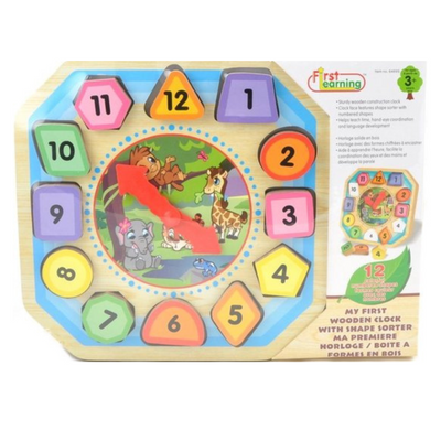 Wooden Clock - Shape Sorter mulveys.ie nationwide shipping