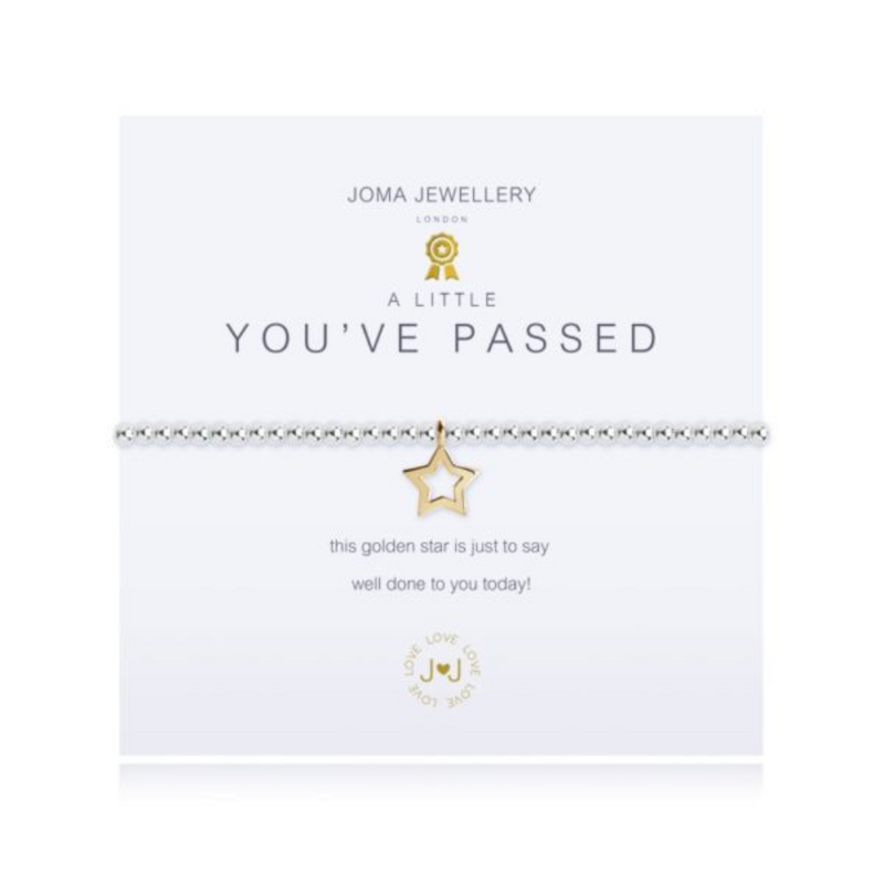 JOMA JEWELLERY A LITTLE ‘YOU’VE PASSED’ SILVER BRACELET WITH GIFT BAG & TAG mulveys.ie nationwide shipping
