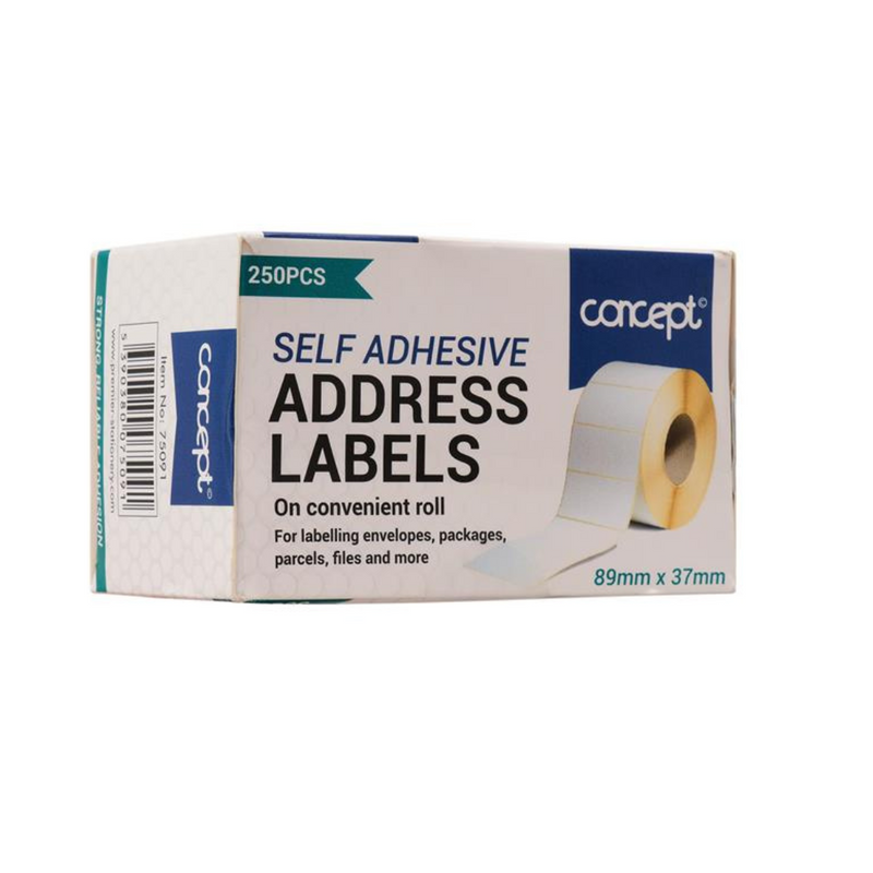 Concept Roll 250 Self Adhesive White Address Labels mulveys.ie nationwide shipping