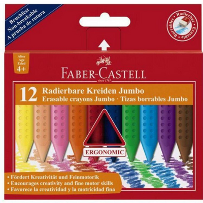 Faber Castell Erasable Jumbo Grip Crayons – Box of 12 mulveys.ie nationwide shipping