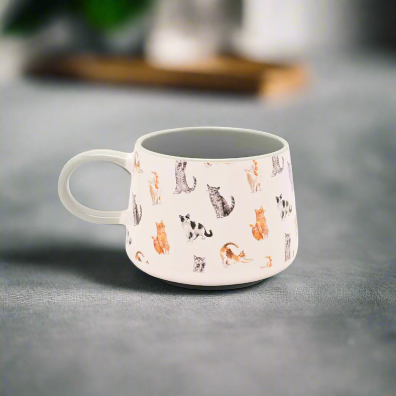 The Wildlife by Ling Designs Ceramic Mug with Cat Pattern. Mulveys.ie