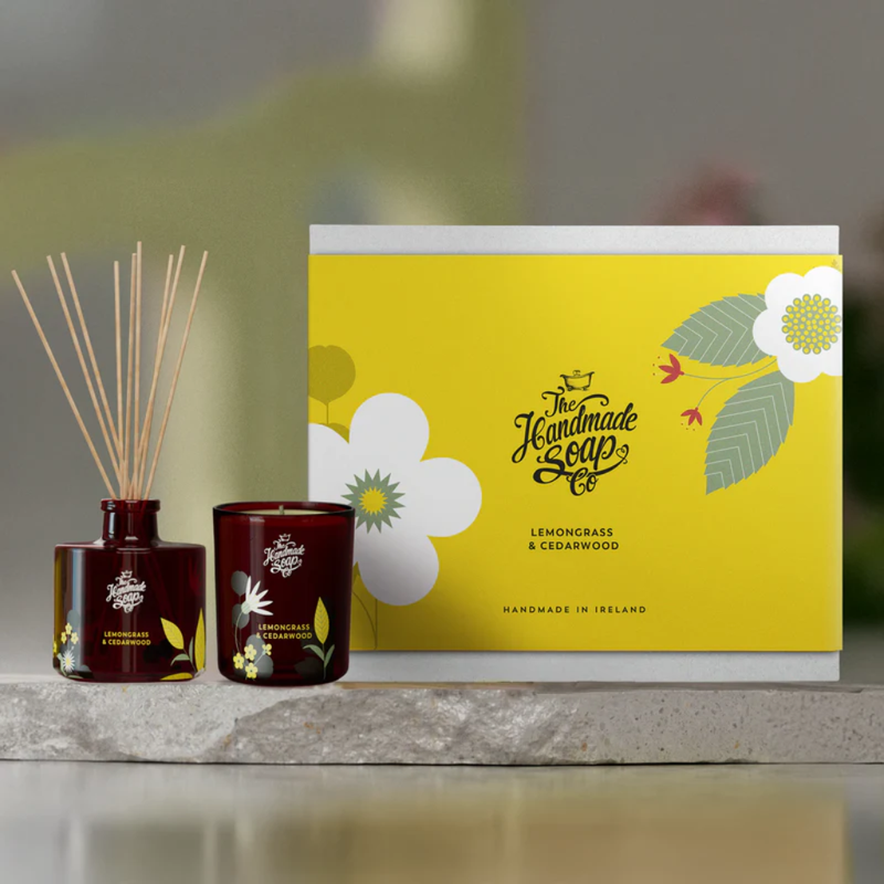Candle + Diffuser Giftset - Lemongrass &amp; Cedarwood. Mulveys.ie