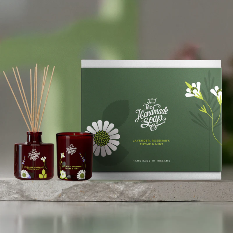 Candle + Diffuser Giftset - Lavender, Rosemary, Thyme & Mint. Mulveys.ie