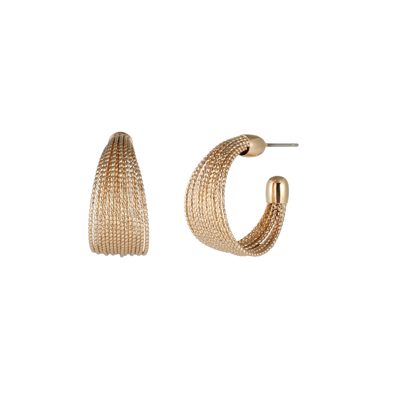 GLITZY EFFECT HOOP EARRING GOLD. MULVEYS.IE