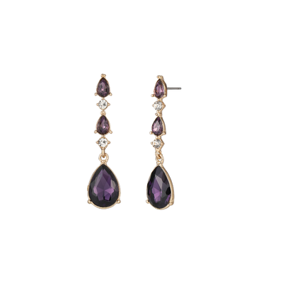 CZ LAVANDER DROP EARRING GOLD. mulveys.ie