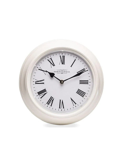 THE GRANGE COLLECTION WALL CLOCK - 30CM WITH ROMAN NUMERALS white mulveys.ie nationwide shipping