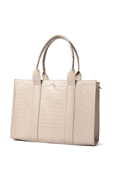 Galway Crystal XL TOTE LIGHT TAUPE CROC handbag mulveys.ie nationwide shipping