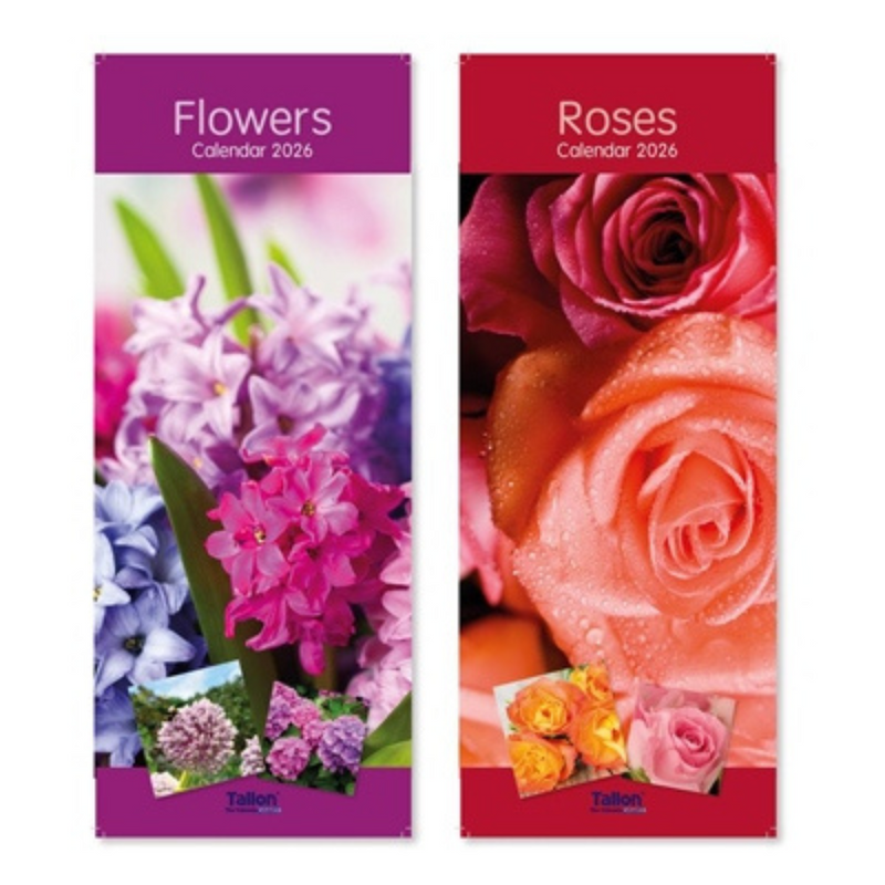 Calendar Super Slim Flowers & Roses 2026