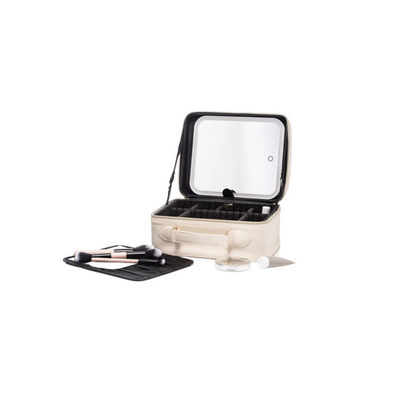 portable make up travel case with led mirror