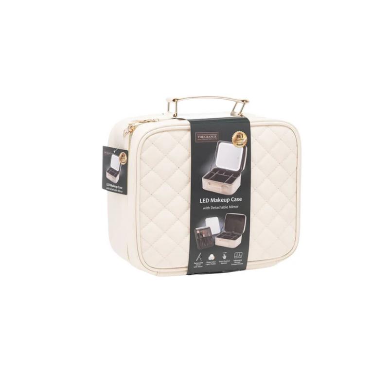 portable make up travel case with led mirror