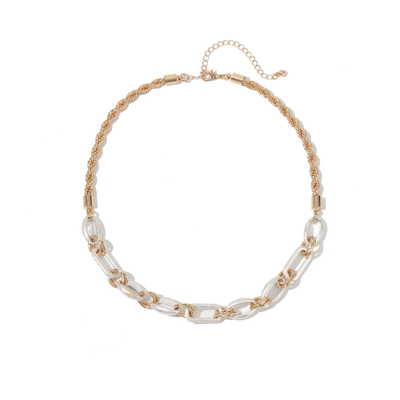 CHUNKY MIXED METAL CHAIN NECKLACE GOLD. Mulveys.ie