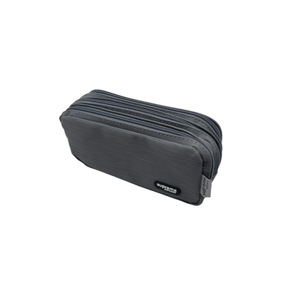 TRIPLE ZIP PENCIL CASE GREY. MULVEYS.IE