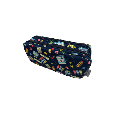 double zip pencil case school navy. Mulveys.ie