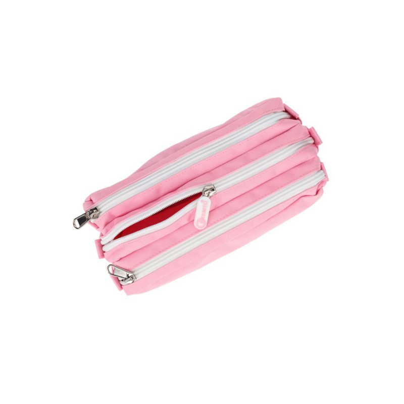 PREMTO Pastel 3 Pocket Pencil Case - Pink Sherbet. Mulveys.ie