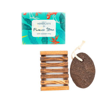 Dublin Herbalists Pumice Stone with Wooden Tray. Mulveys.ie